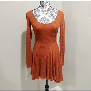 UO Kimchi Blue Burnt Orange Lace Dress
